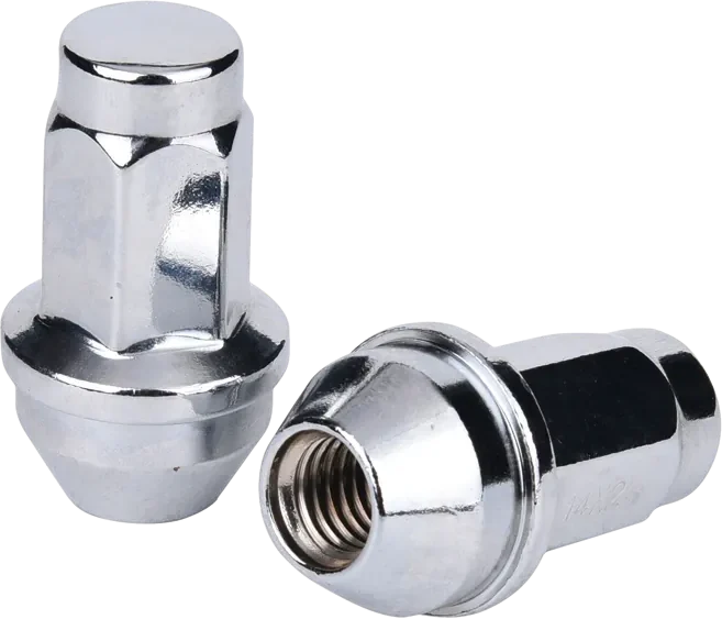 Chrome-plated acorn lug nuts