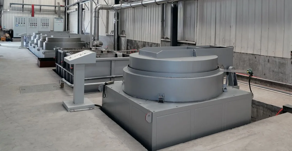 Pit furnaces for long parts at a partner plant